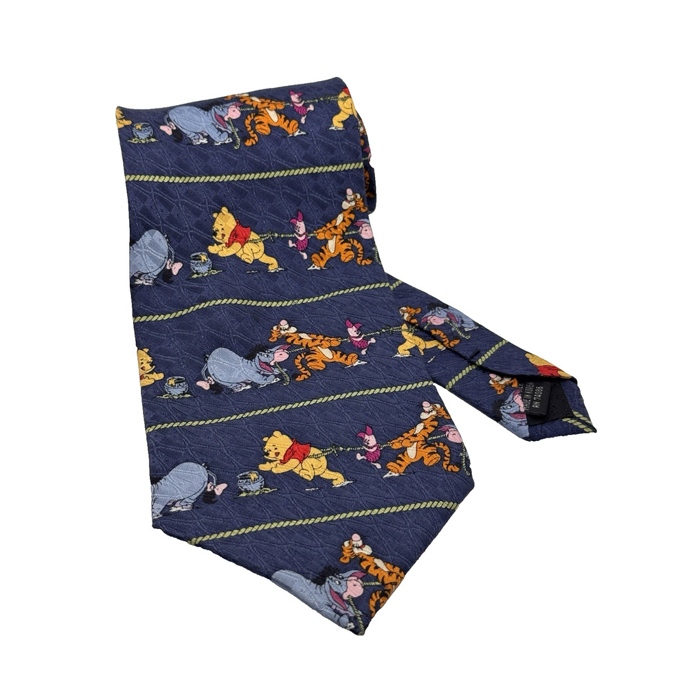 Winnie The Pooh 100 Acre Collection Silk Tie Tigger Eeyore Piglet Vintage 1990s